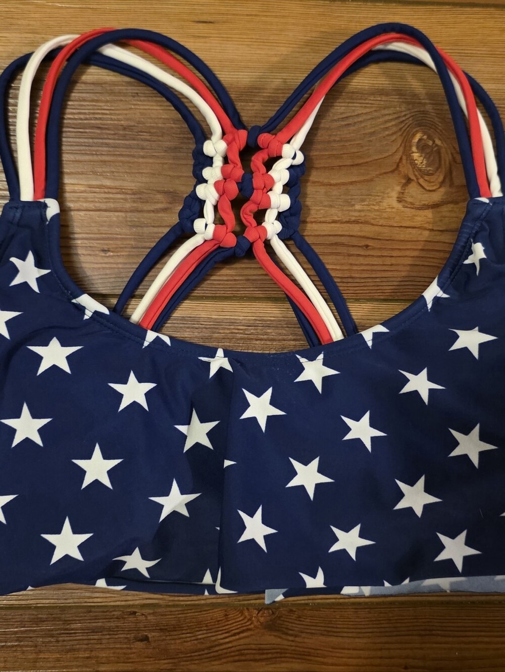 Endless Sun American Flag Star & Stripe Flounce Bikini Set Size XL - Picture 6 of 9